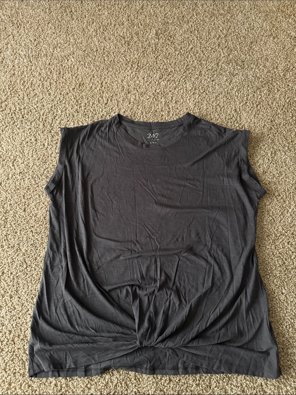 Maurices Black Knot-Front Sleeveless Tank